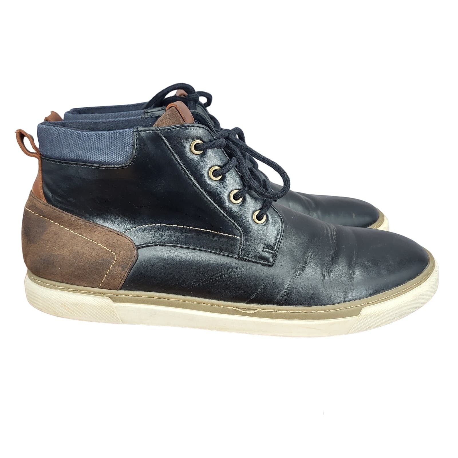 Sonoma Chukka Boots Mens 13 Black Faux Leather Vitalize Ortholite Comfort